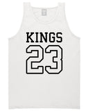 KINGS 23 Jersey Tank Top in White By Kings Of NY
