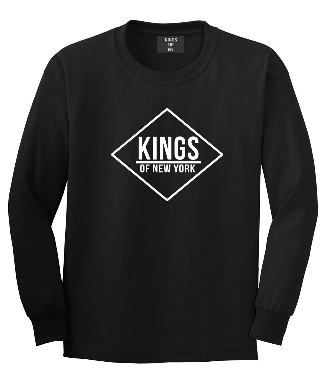 Kings Of NY New York Diamond Logo Long Sleeve T-Shirt in Black