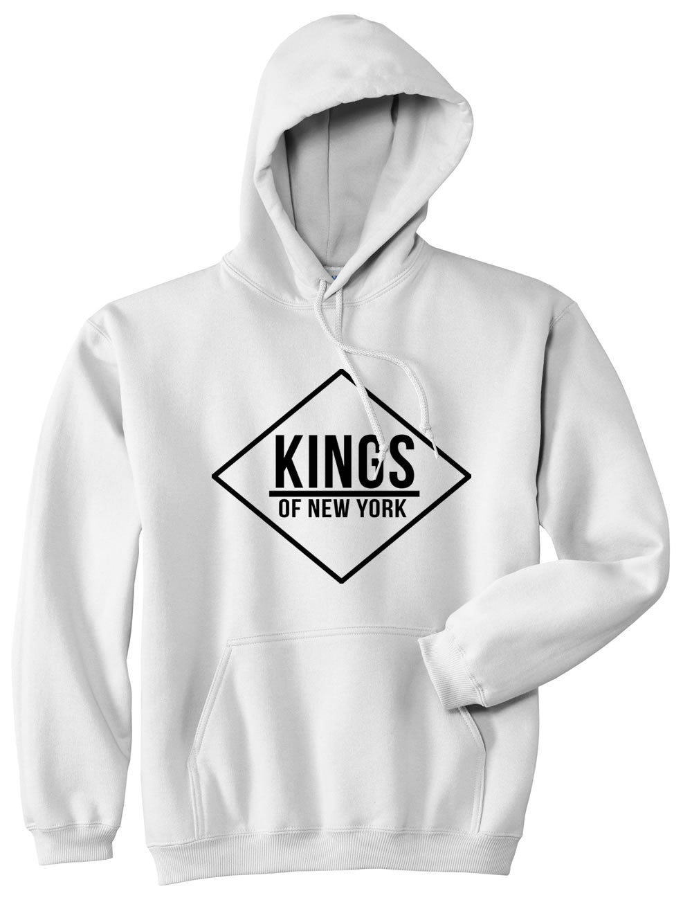 Kings Of NY New York Diamond Logo Pullover Hoodie Hoody in White