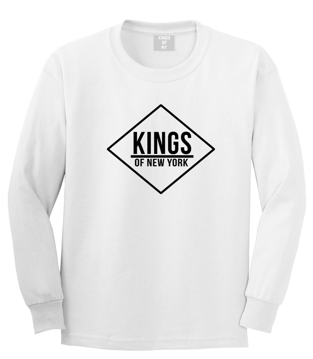 Kings Of NY New York Diamond Logo Long Sleeve T-Shirt in White
