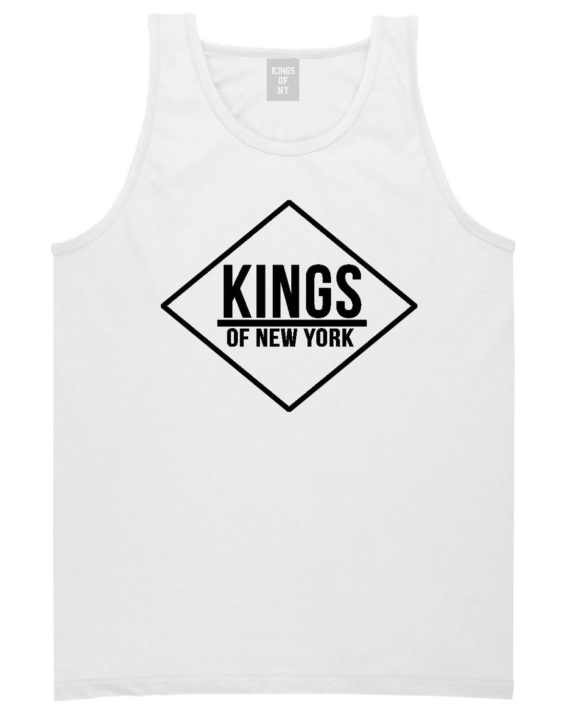 Kings Of NY New York Diamond Logo Tank Top in White