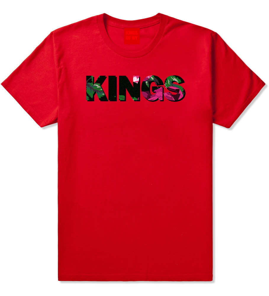 Kings Floral Print Pattern T-Shirt in Red by Kings Of NY