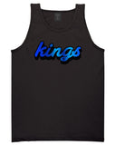 Kings Blue Gradient Logo Tank Top in Black By Kings Of NY