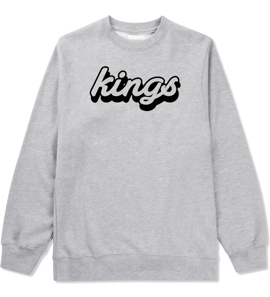 Kings Blue Gradient Logo Crewneck Sweatshirt in Grey By Kings Of NY