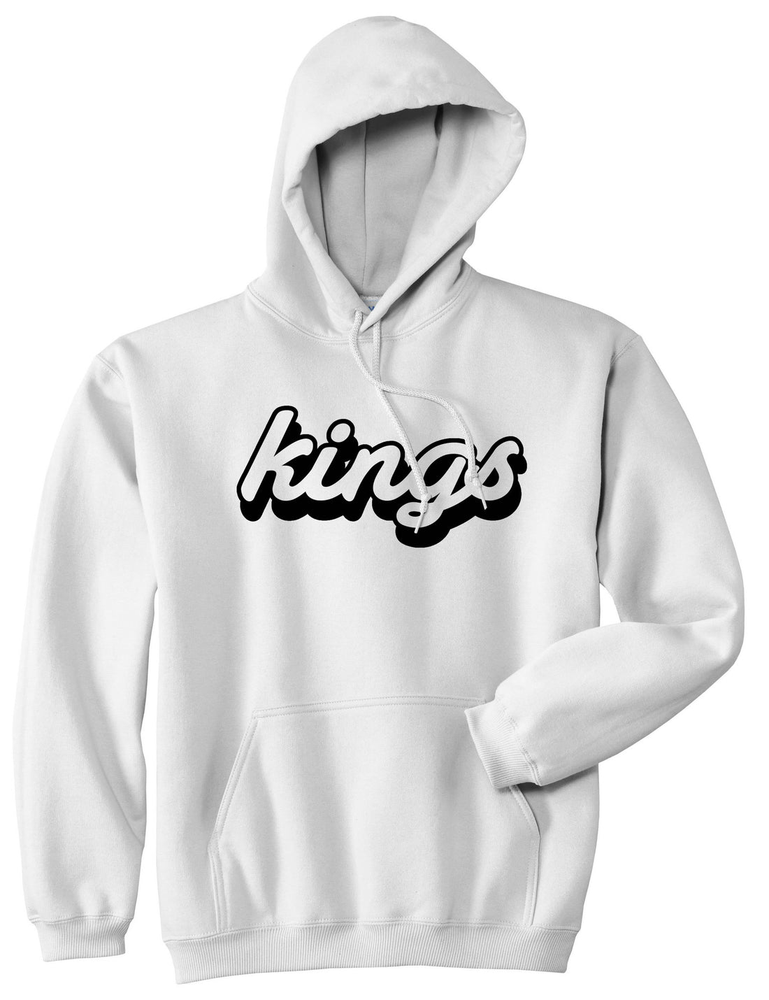Kings Blue Gradient Logo Pullover Hoodie in White By Kings Of NY