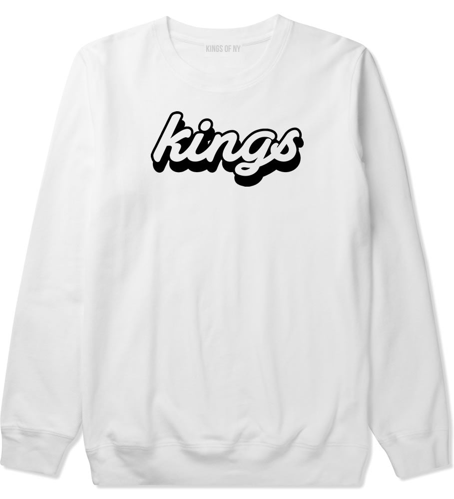 Kings Blue Gradient Logo Crewneck Sweatshirt in White By Kings Of NY