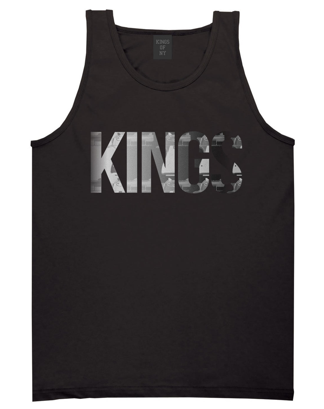 KINGS Gun Pattern Print Tank Top in Black by Kings Of NY