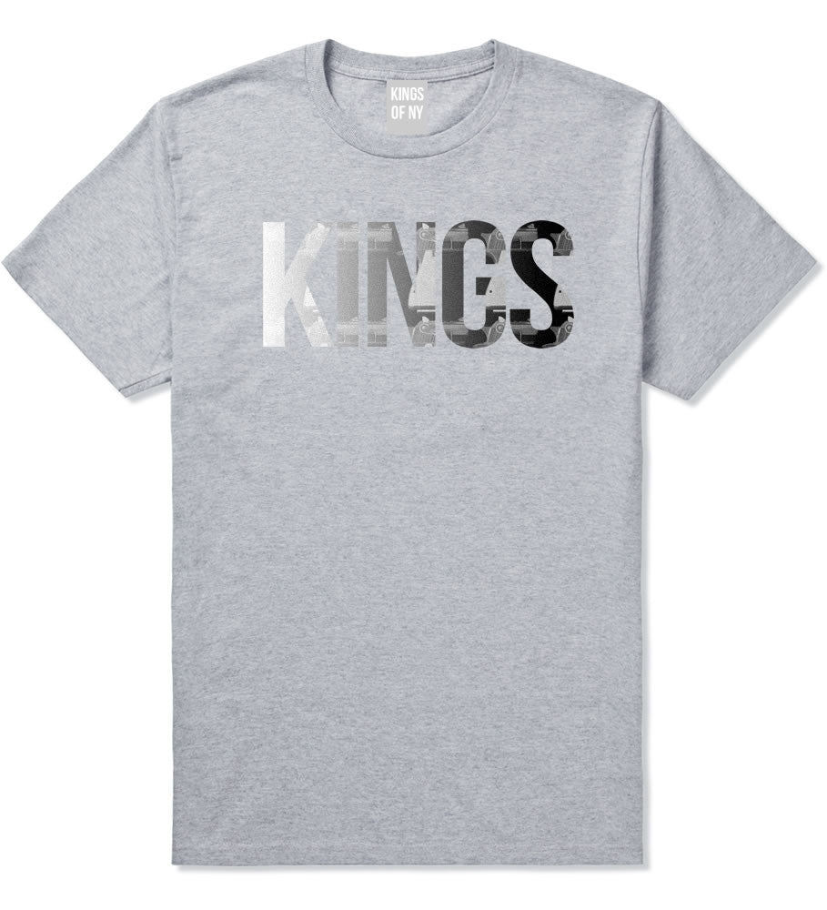 KINGS Gun Pattern Print Boys Kids T-Shirt in Grey by Kings Of NY