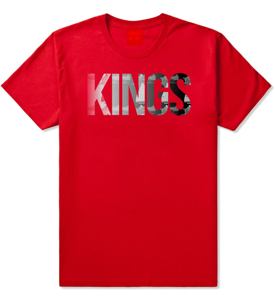 KINGS Gun Pattern Print Boys Kids T-Shirt in Red by Kings Of NY