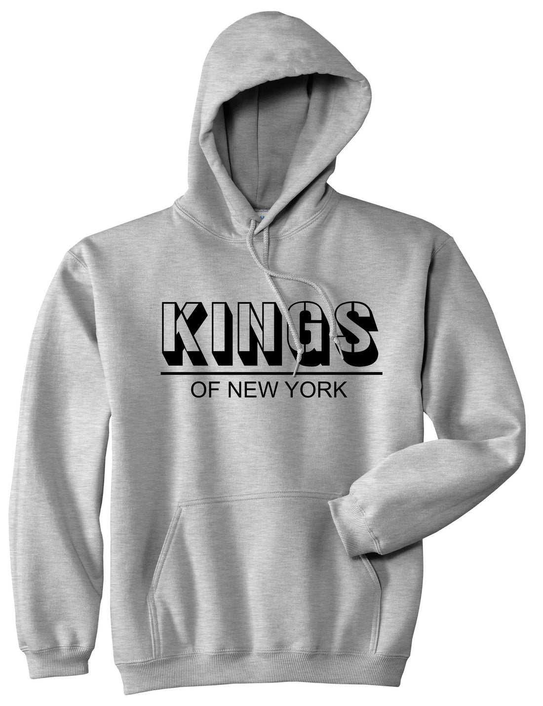 King Branded Block Letters Pullover Hoodie Hoody in Grey by Kings Of NY