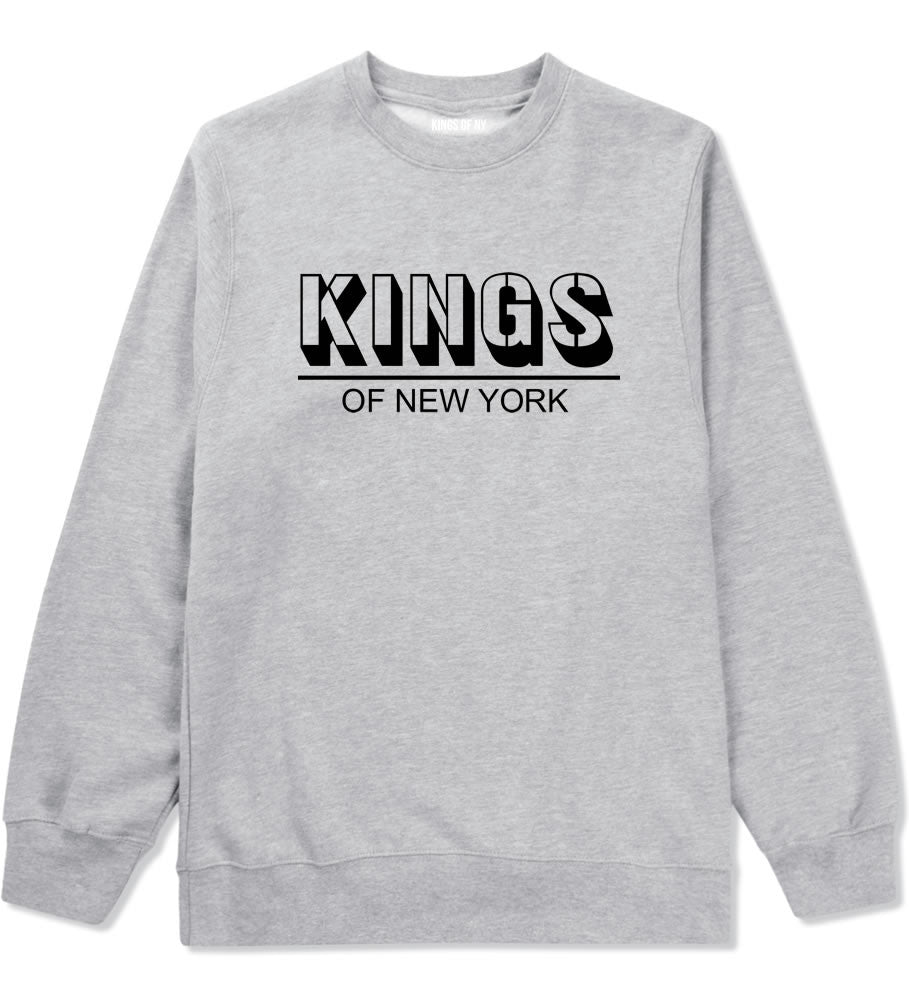 King Branded Block Letters Crewneck Sweatshirt in Grey by Kings Of NY