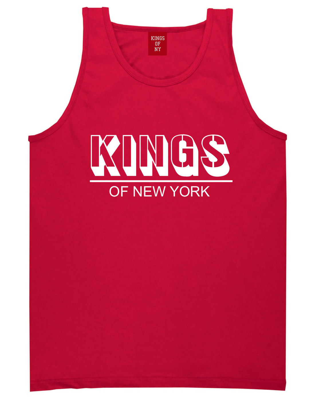 King Branded Block Letters Tank Top in Red by Kings Of NY