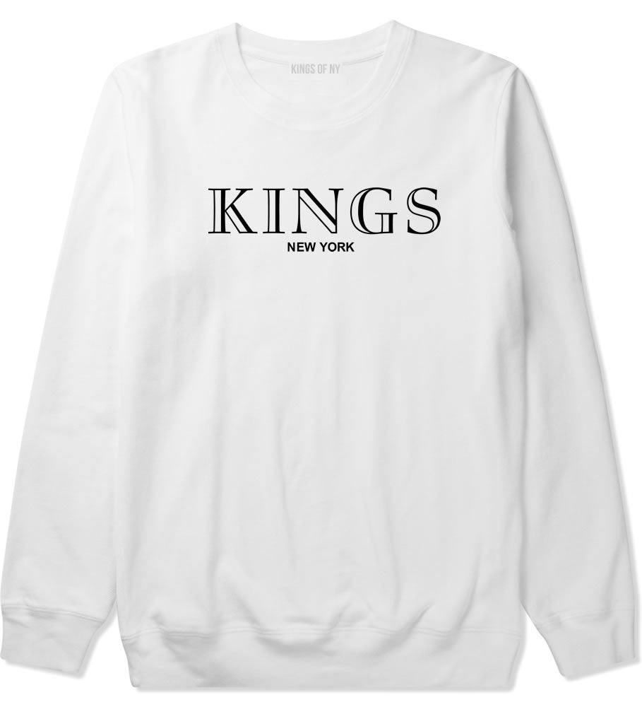 KINGS New York Fashion Crewneck Sweatshirt in White