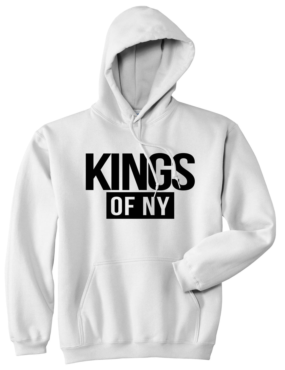 Kings Of NY Logo W15 Pullover Hoodie in White By Kings Of NY