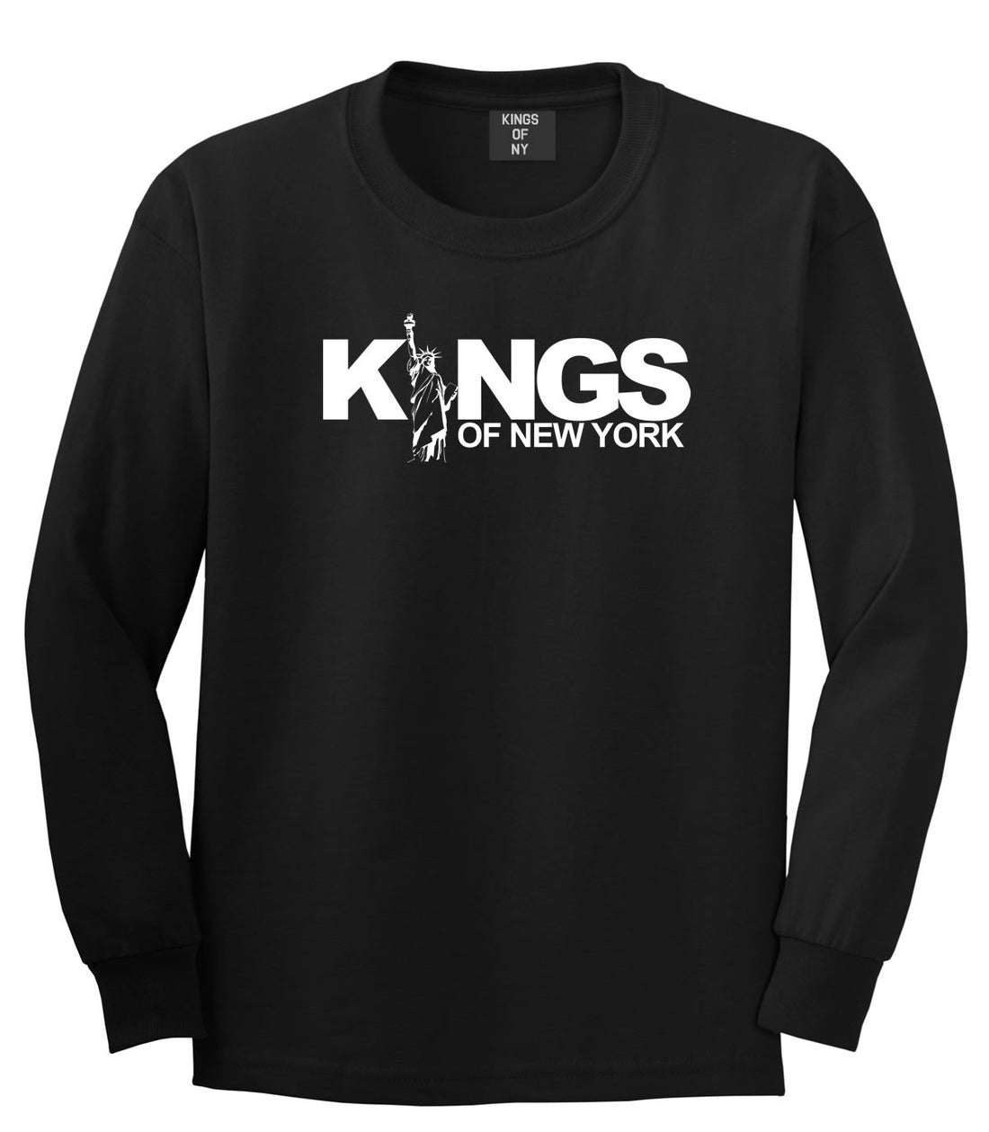 KINGS Lady Liberty Logo Boys Kids Long Sleeve T-Shirt in Black by Kings Of NY
