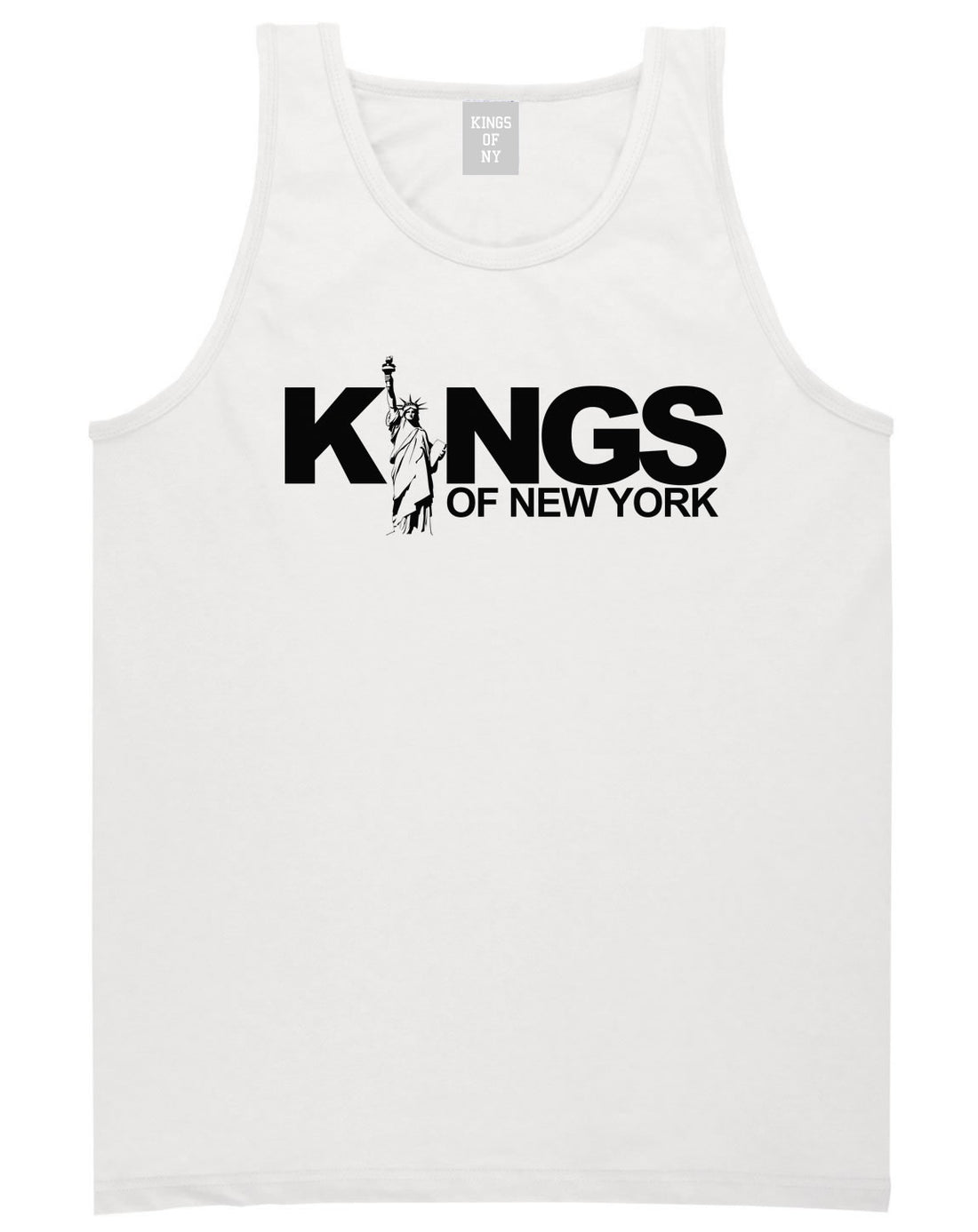 KINGS Lady Liberty Logo Tank Top in White by Kings Of NY