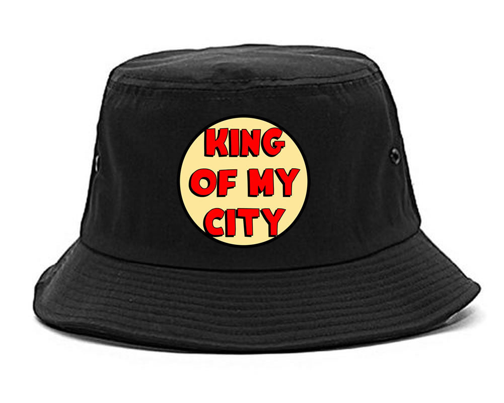 King Of My City Chest Logo Bucket Hat in Black by Kings Of NY