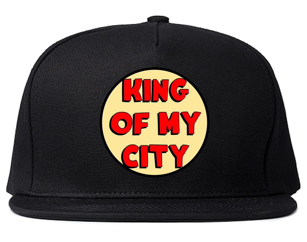 King Of My City Chest Logo Snapback Hat in Black by Kings Of NY