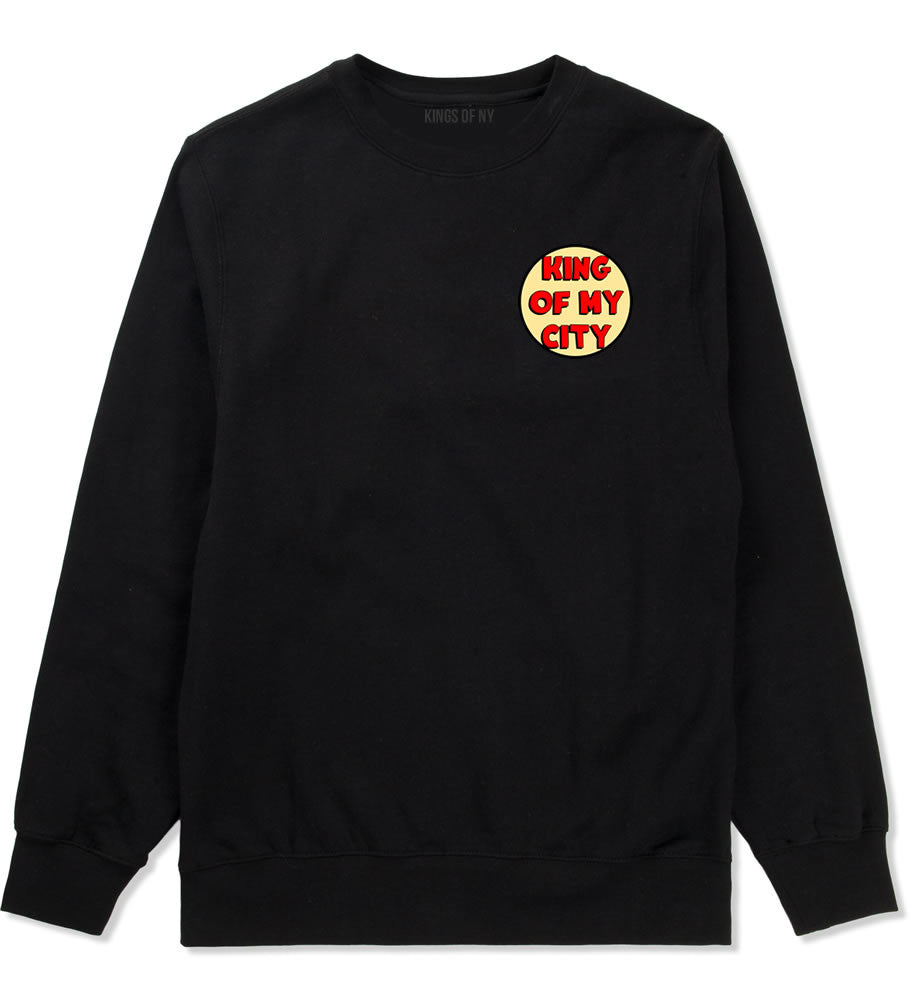 King Of My City Chest Logo Boys Kids Crewneck Sweatshirt in Black by Kings Of NY