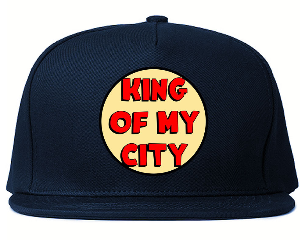 King Of My City Chest Logo Snapback Hat in Blue by Kings Of NY