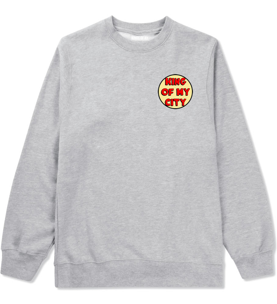 King Of My City Chest Logo Crewneck Sweatshirt in Grey by Kings Of NY