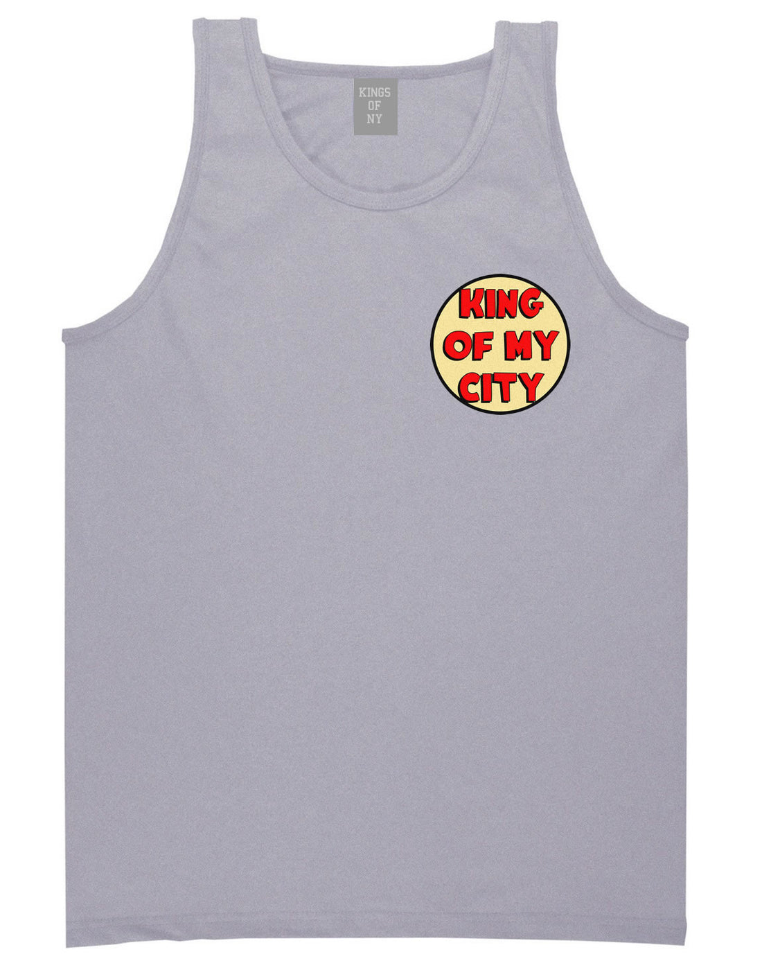 King Of My City Chest Logo Tank Top in Grey by Kings Of NY