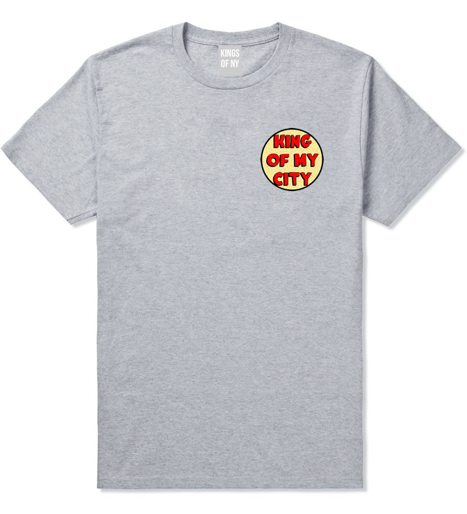 King Of My City Chest Logo Boys Kids T-Shirt in Grey by Kings Of NY