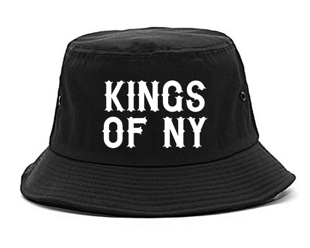 FALL15 Font Logo Print Bucket Hat in Black by Kings Of NY