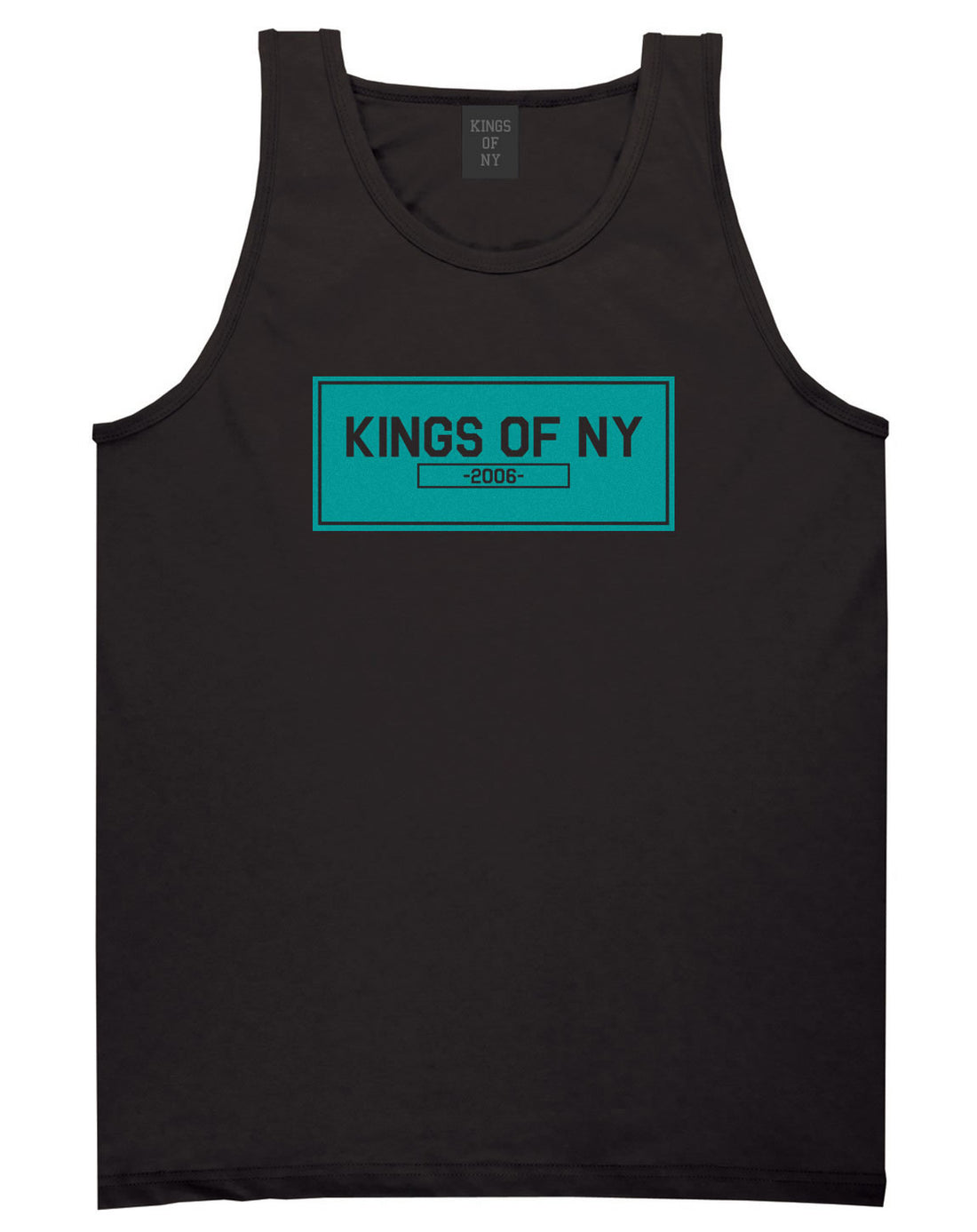 FALL15 Blue Logo Tank Top in Black by Kings Of NY