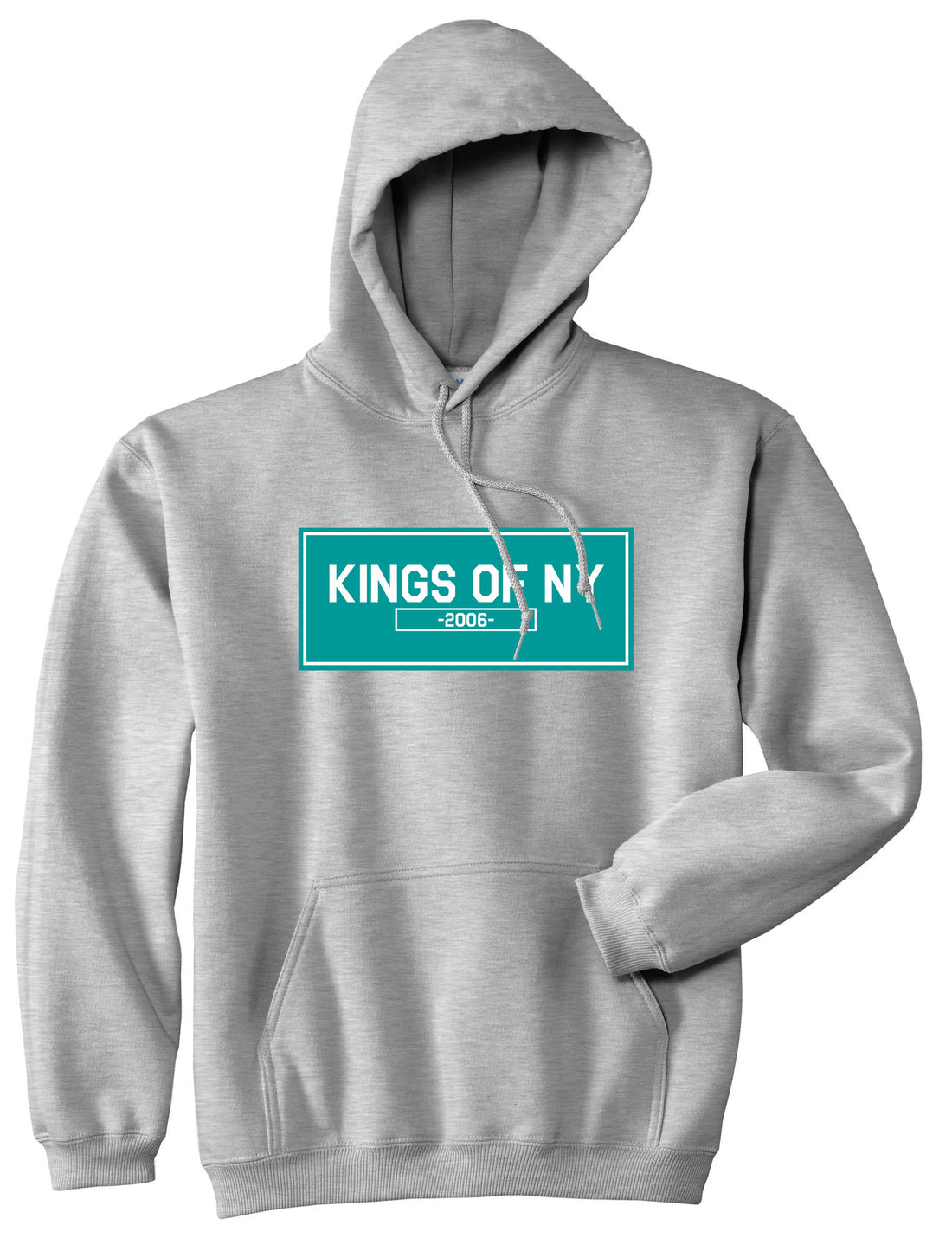 FALL15 Blue Logo Boys Kids Pullover Hoodie Hoody in Grey by Kings Of NY