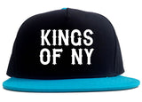 FALL15 Font Logo Print 2 Tone Snapback Hat in Black and Blue by Kings Of NY
