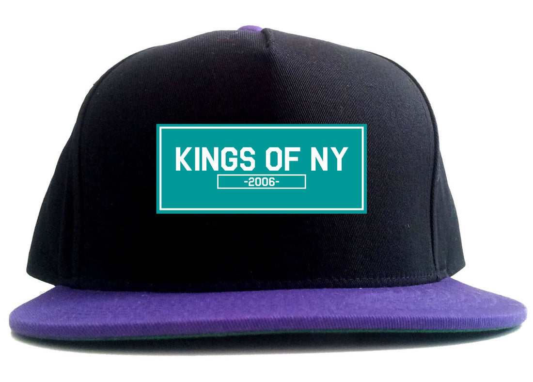 FALL15 Blue Logo 2 Tone Snapback Hat in Black and Purple by Kings Of NY
