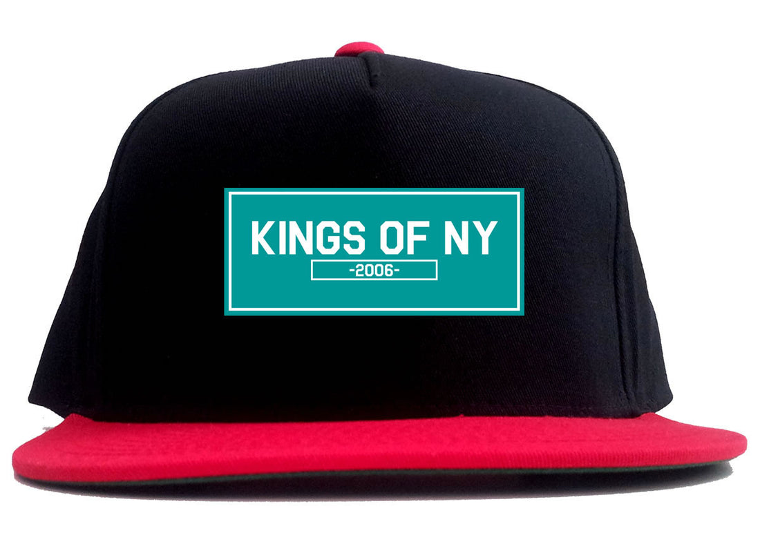 FALL15 Blue Logo 2 Tone Snapback Hat in Black and Red by Kings Of NY