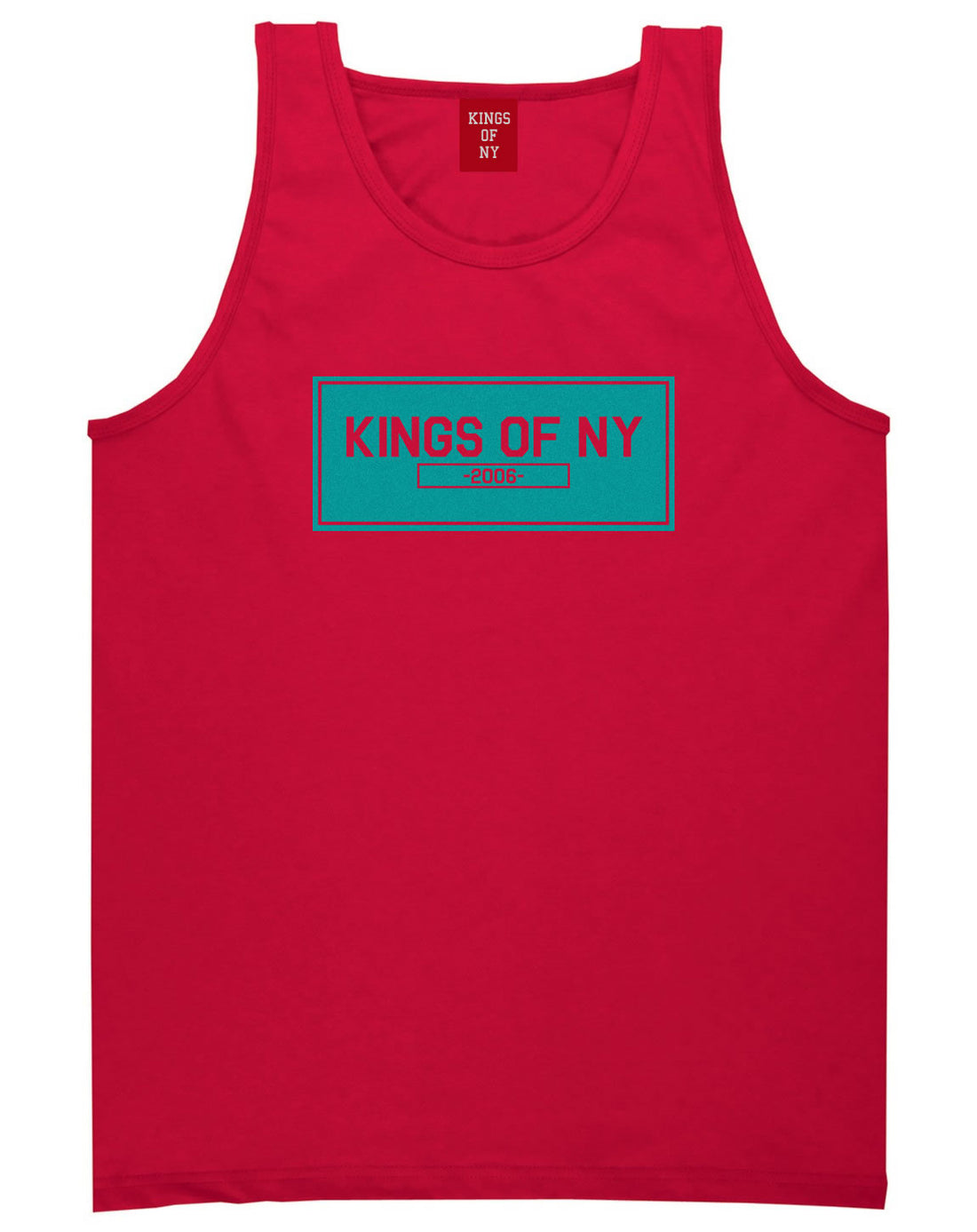 FALL15 Blue Logo Tank Top in Red by Kings Of NY