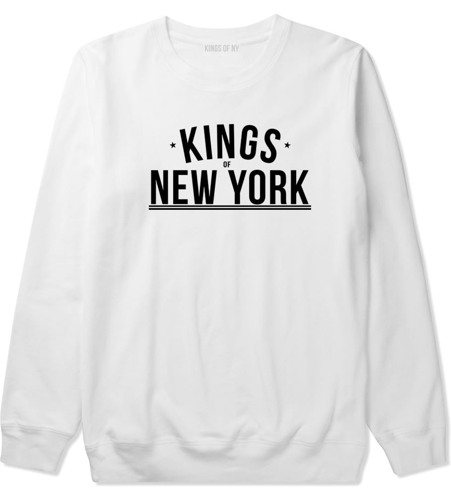 Kings Of NY Branded Logo New York Streetwear Crewneck Sweatshirt in White