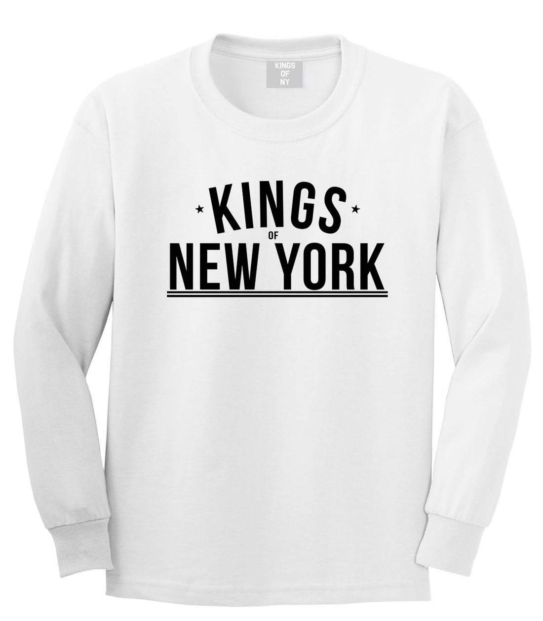 Kings Of NY Branded Logo New York Streetwear Long Sleeve T-Shirt in White