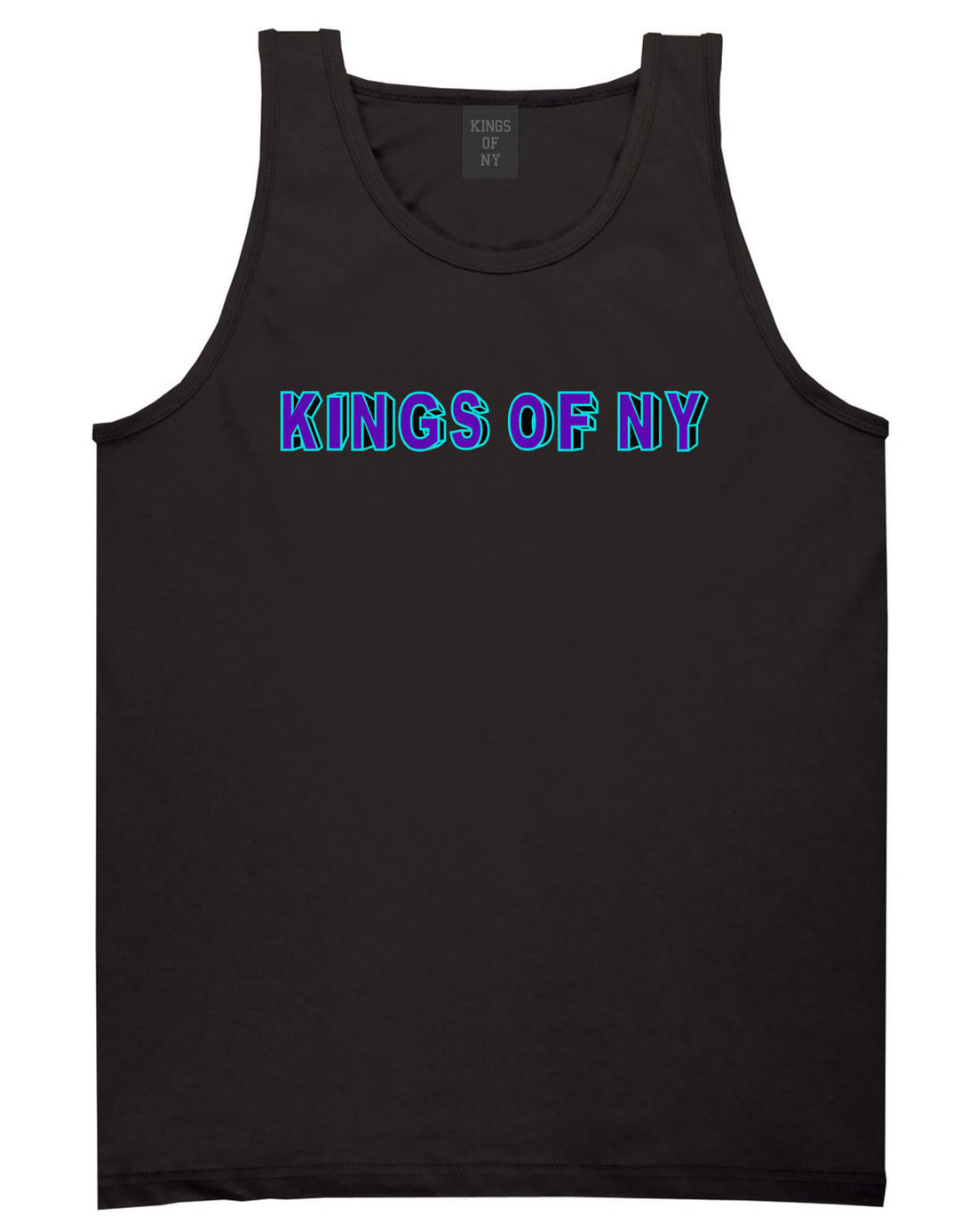 Bright Block Letters Tank Top in Black by Kings Of NY