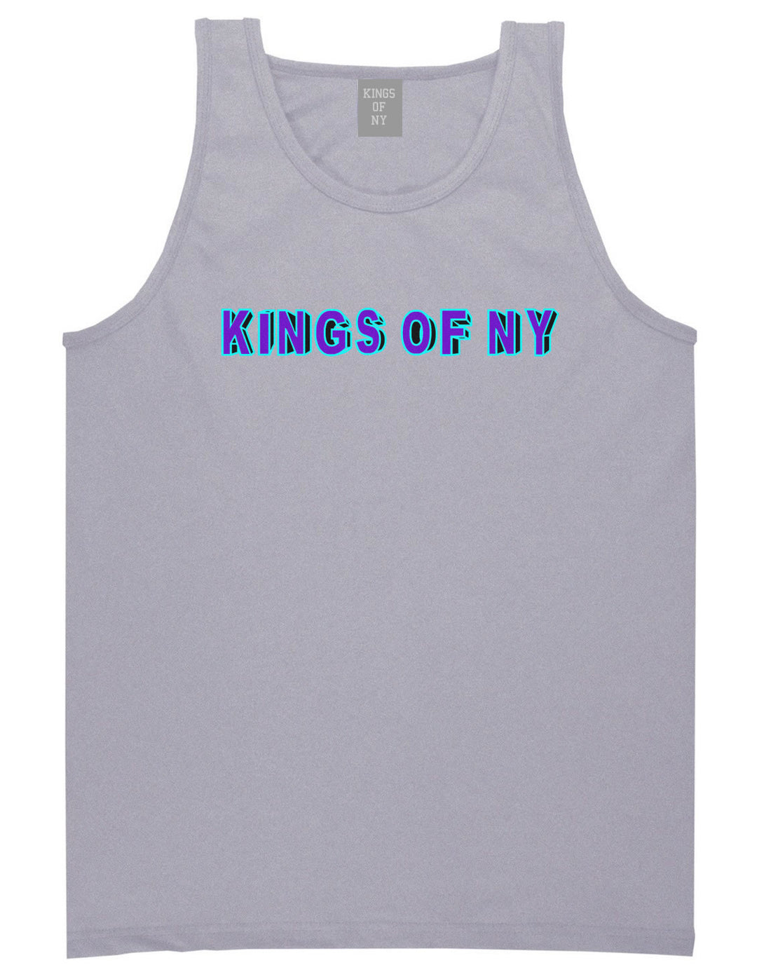 Bright Block Letters Tank Top in Grey by Kings Of NY