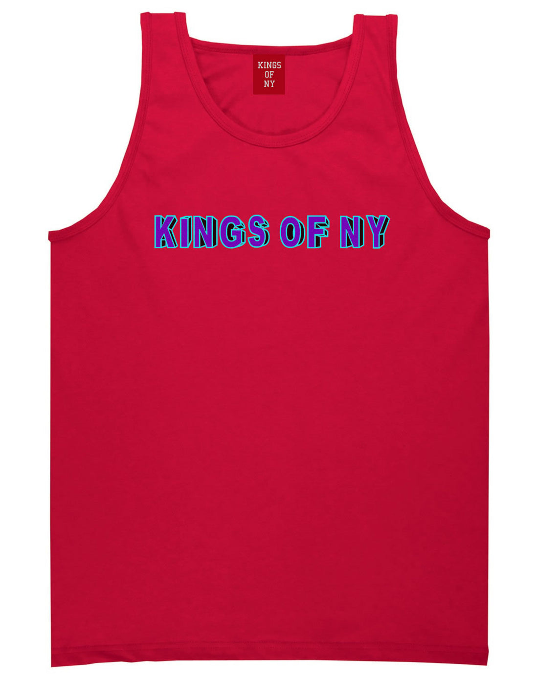 Bright Block Letters Tank Top in Red by Kings Of NY
