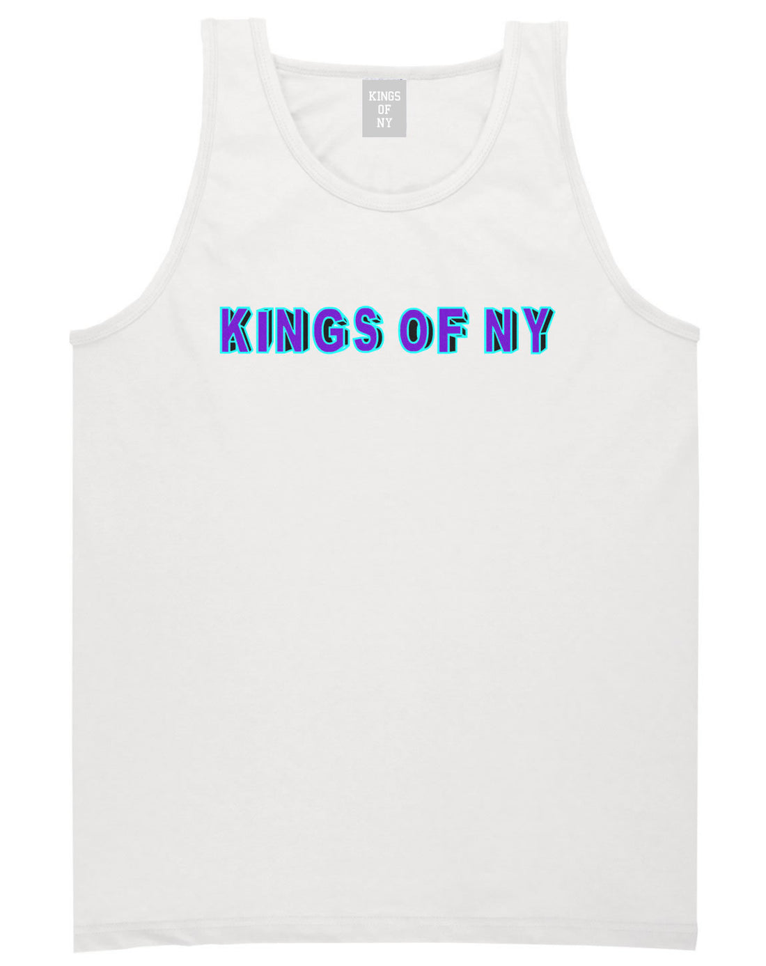 Bright Block Letters Tank Top in White by Kings Of NY