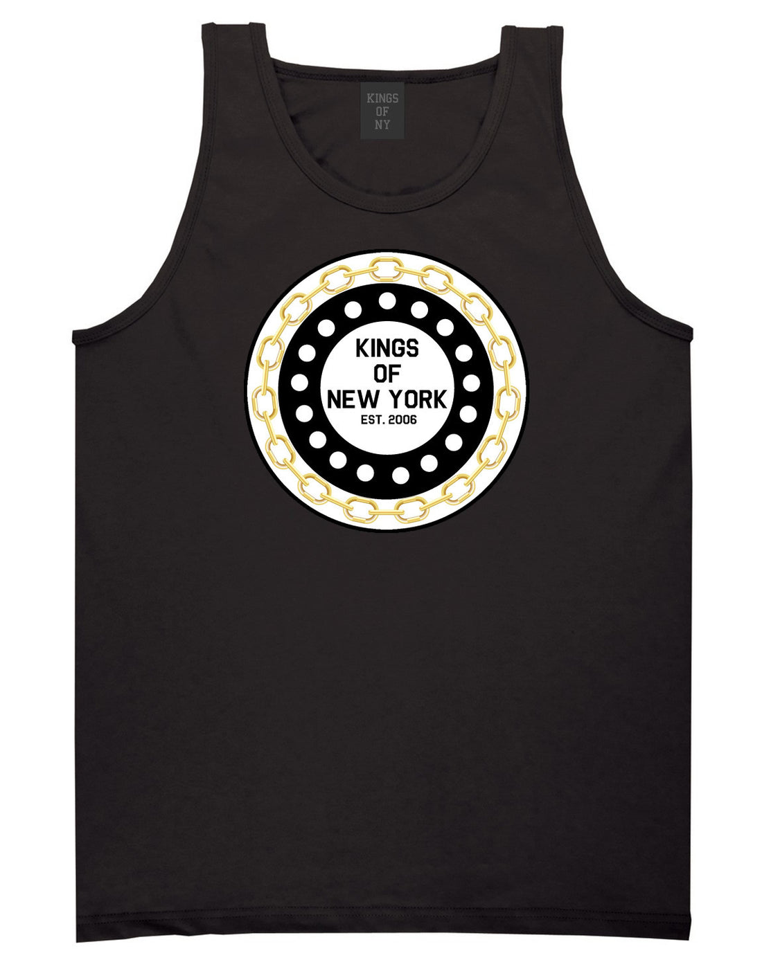 Chain Logo New York Brooklyn Bronx Tank Top In Black by Kings Of NY