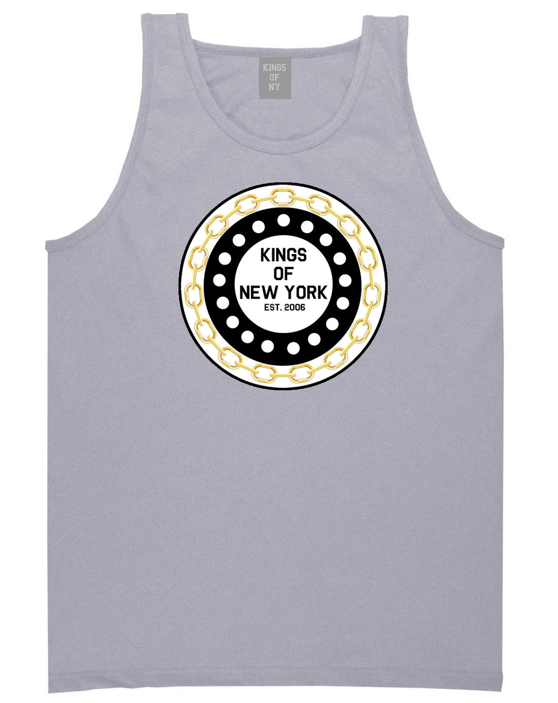 Chain Logo New York Brooklyn Bronx Tank Top In Grey by Kings Of NY