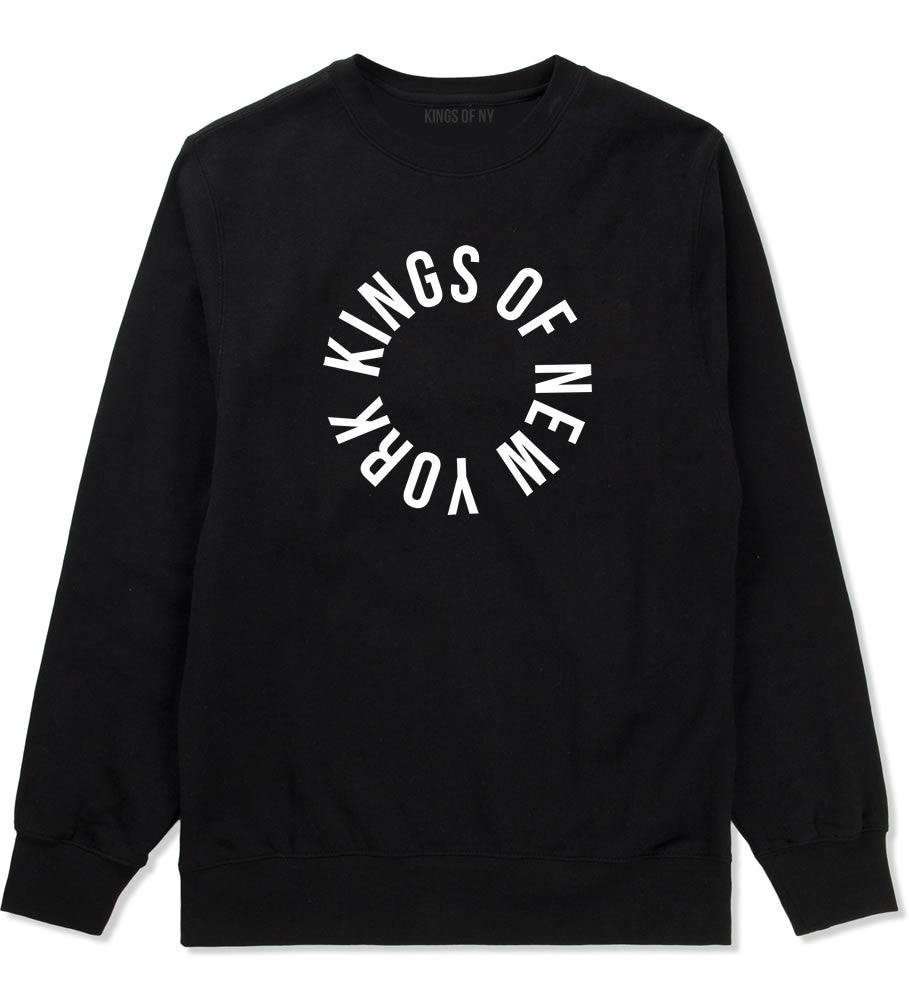 Kings Of NY Circle Logo New York Round About Crewneck Sweatshirt in Black