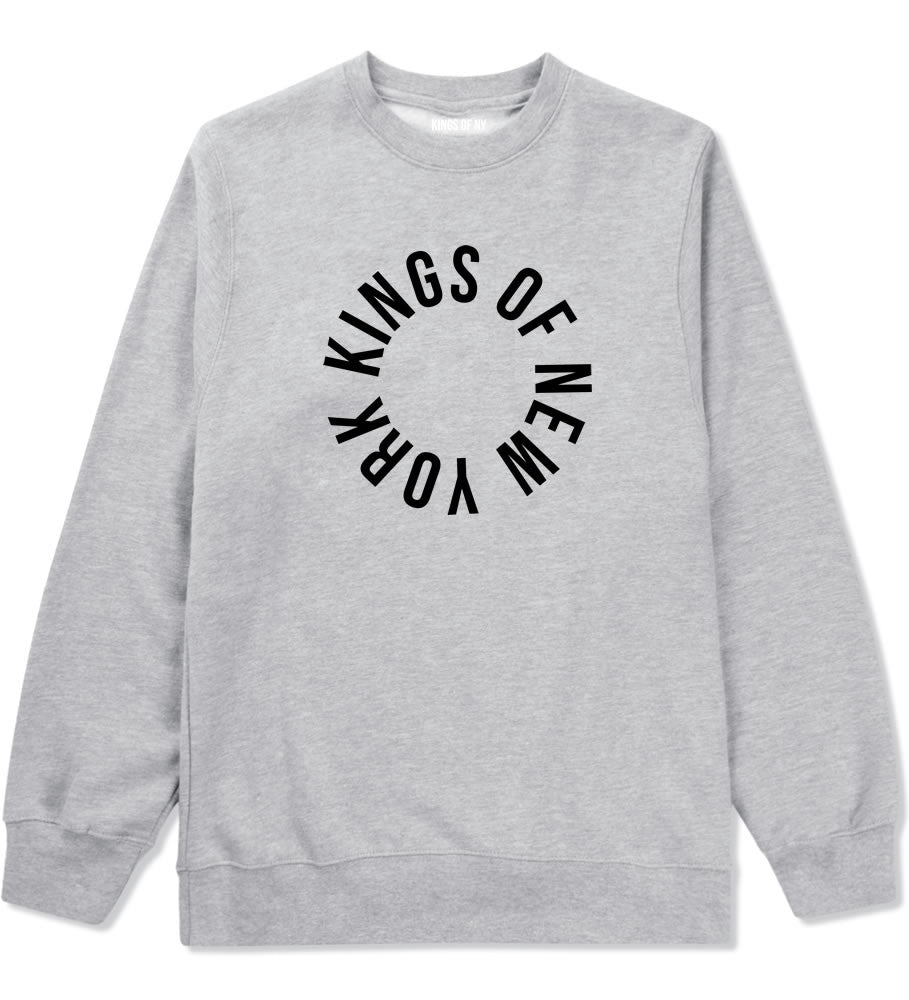 Kings Of NY Circle Logo New York Round About Crewneck Sweatshirt in Grey