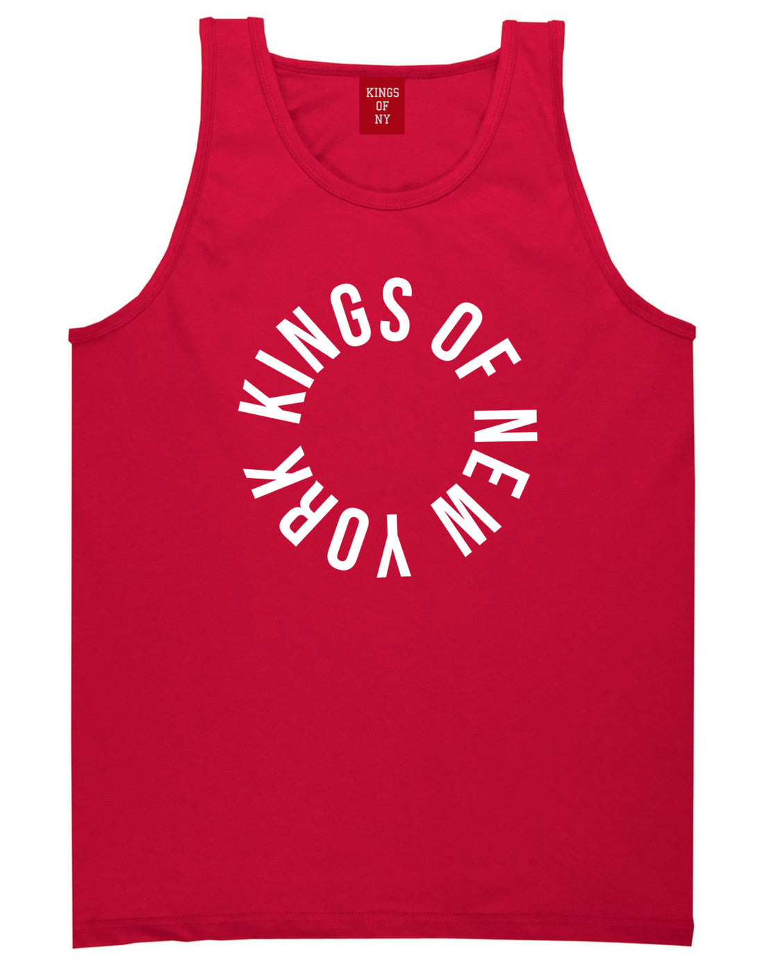 Kings Of NY Circle Logo New York Round About Tank Top in Red