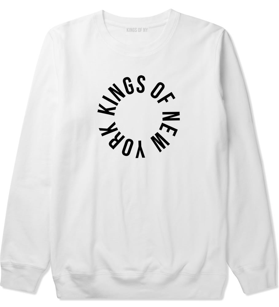 Kings Of NY Circle Logo New York Round About Crewneck Sweatshirt in White