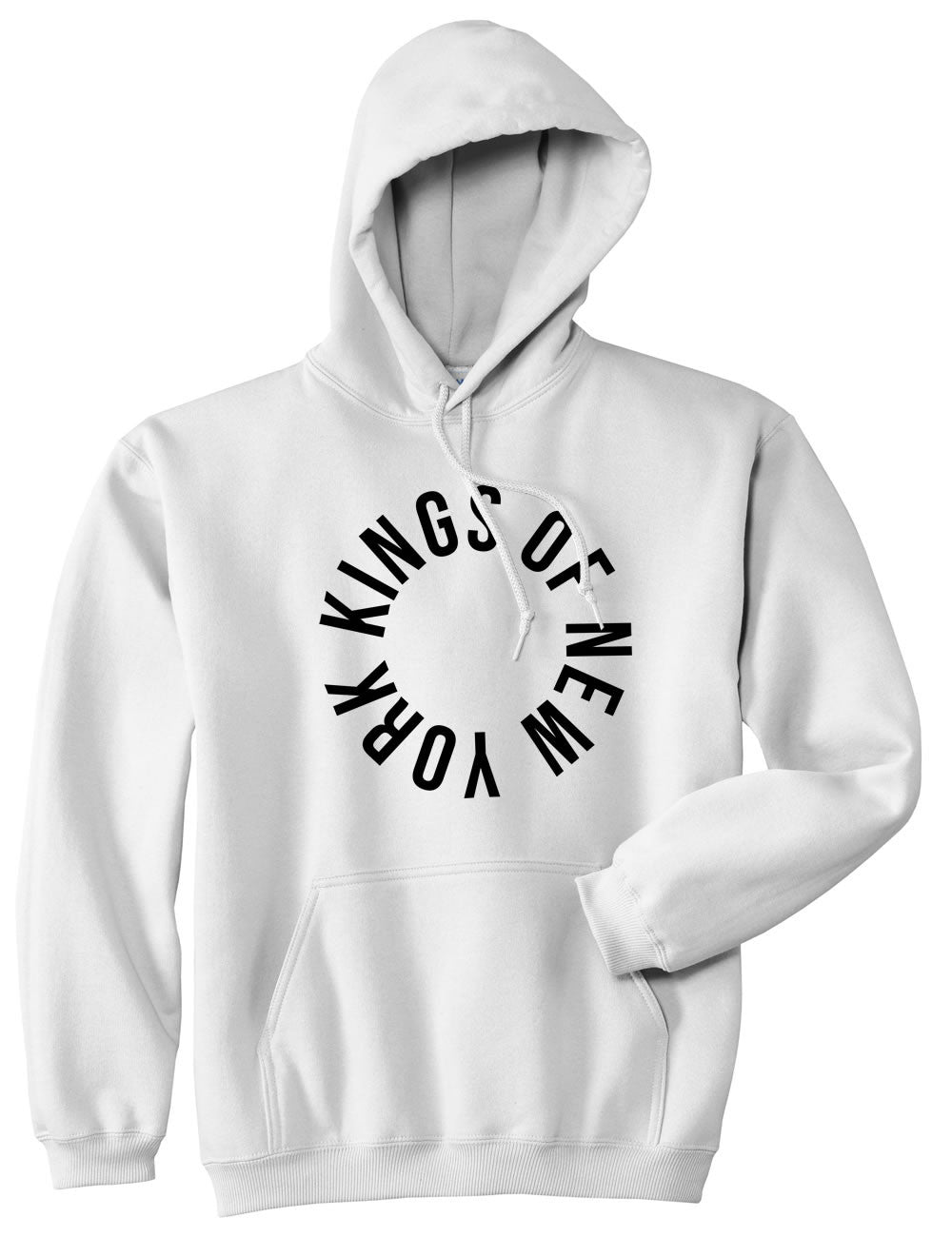 Kings Of NY Circle Logo New York Round About Pullover Hoodie Hoody in White