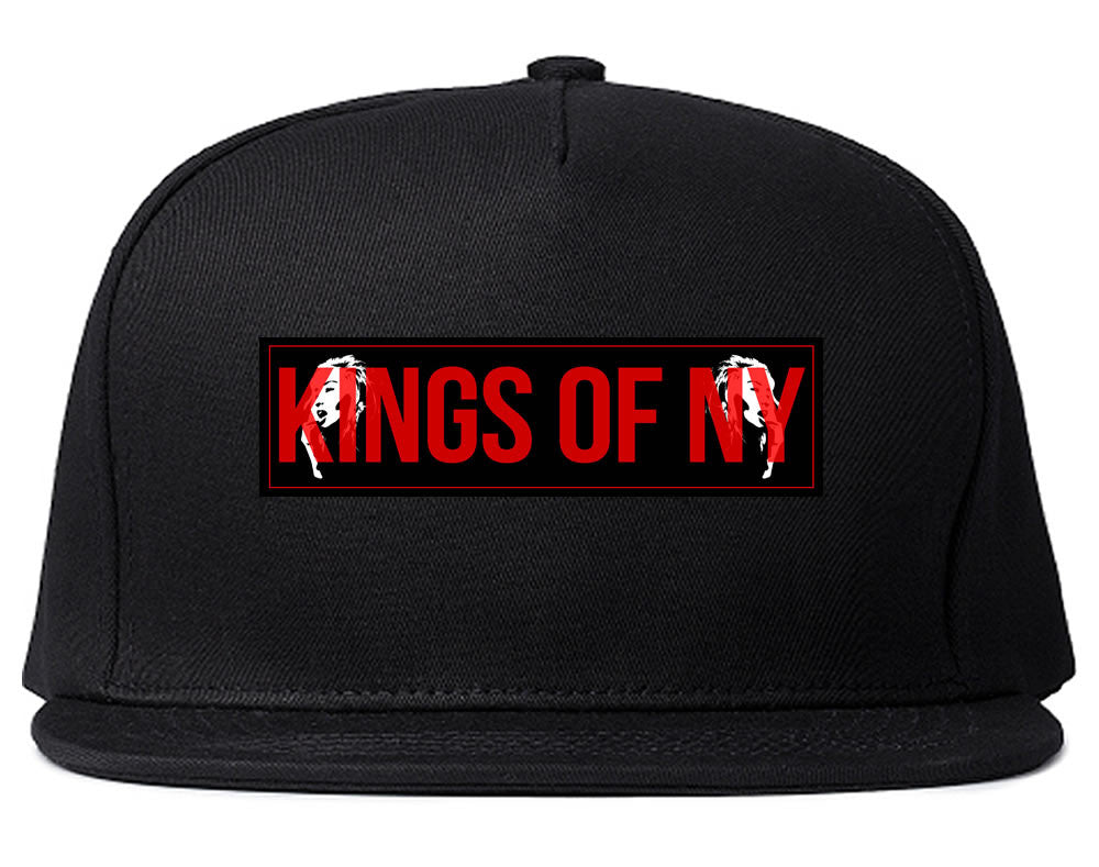 Red Girl Logo Print Snapback Hat in Black by Kings Of NY