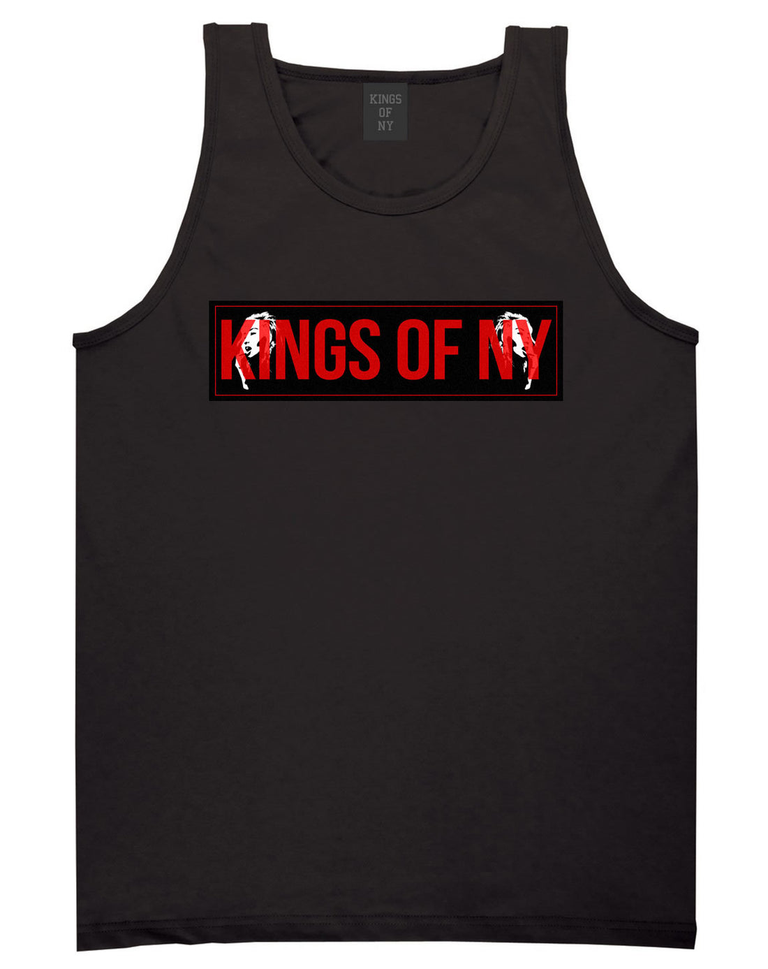 Red Girl Logo Print Tank Top in Black by Kings Of NY