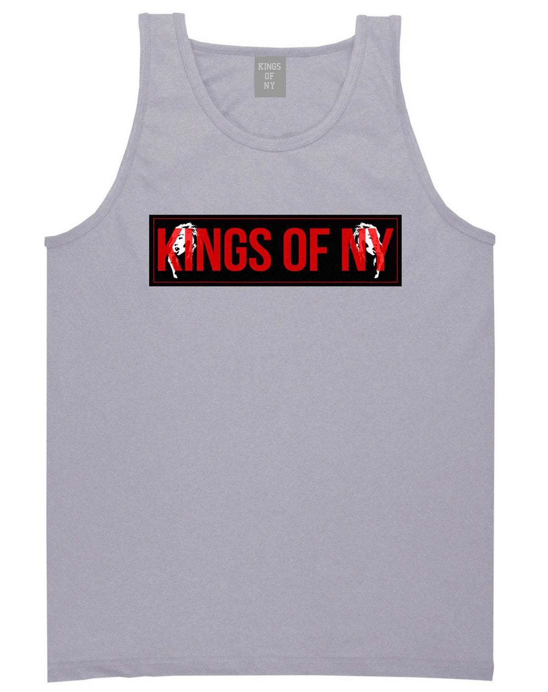 Red Girl Logo Print Tank Top in Grey by Kings Of NY